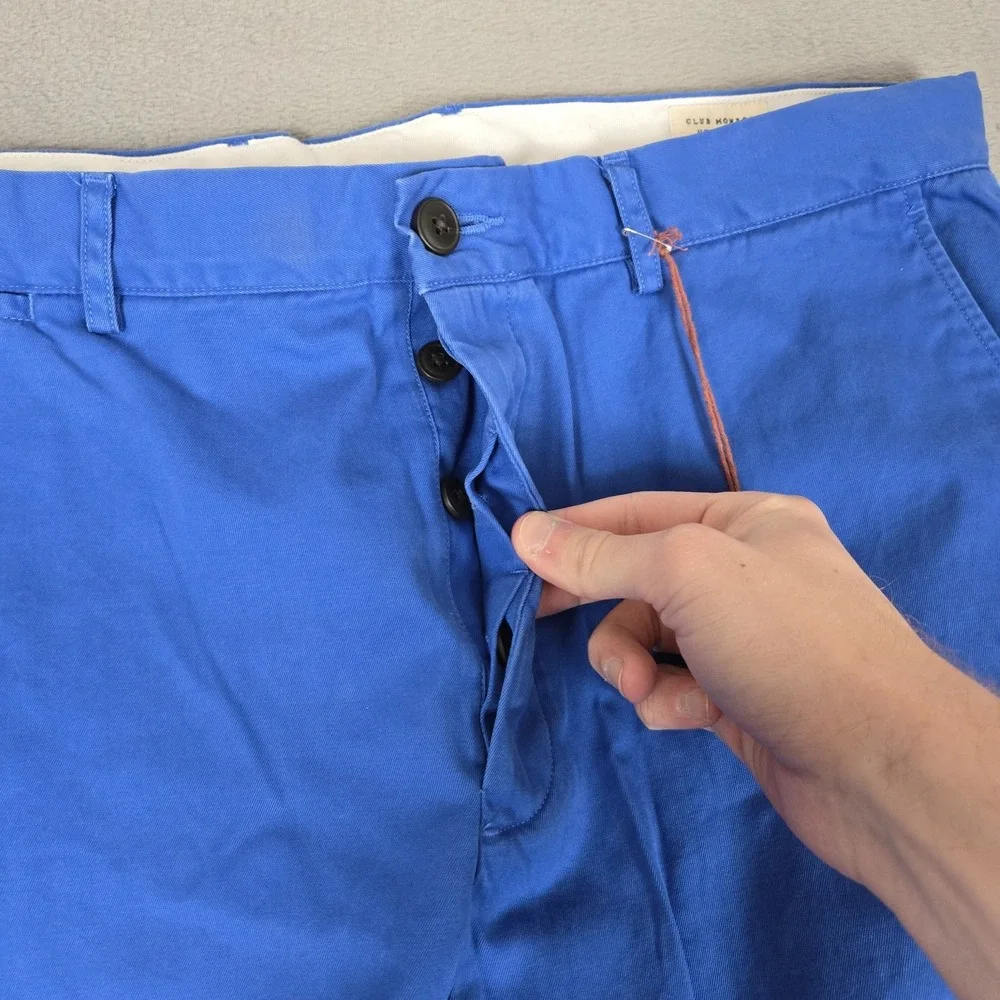 Club Monaco Pants Mens 36x34 Kennedy Classic Fit Chino Button Fly Blue NWT